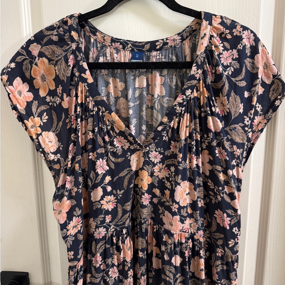 Old Navy SL V Neck Tier Floral Mini Dress XL - Picture 3 of 8